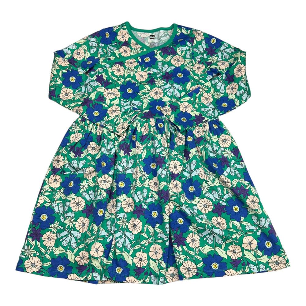 Girls Tea Collection Floral Neck Wrap Dress